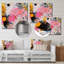 Rose et gris géométrique I - impression moderne sur métal-426725410