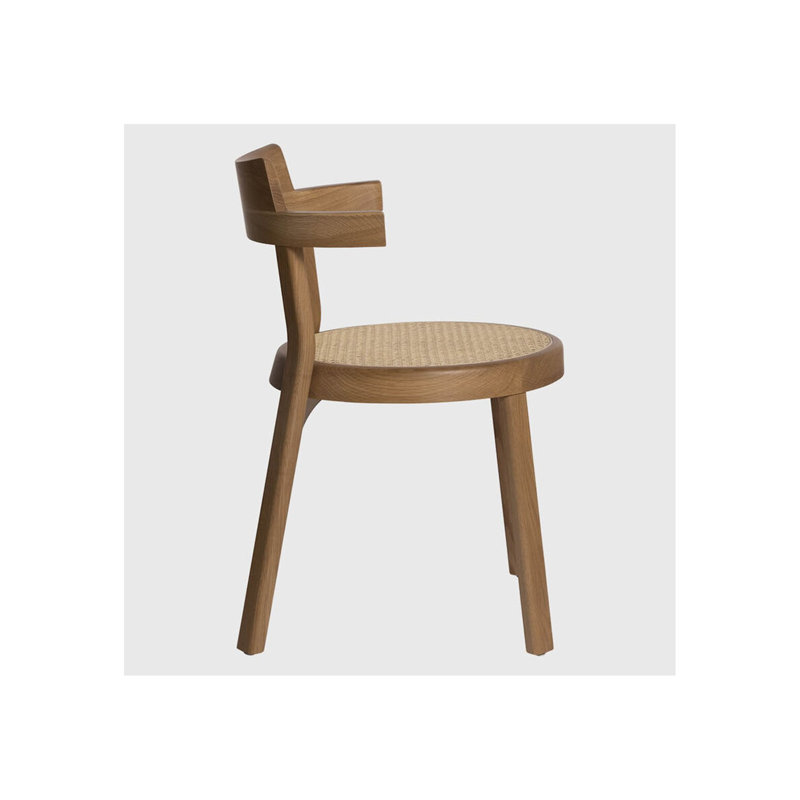 Pagoda Solid Wood Arm Chair, Natural Oak