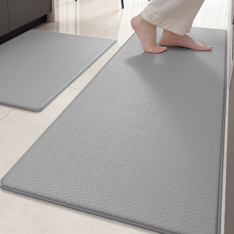 Tapis de cuisine anti-fatigue Jendrik, Gris, 17 po x 59 po et 17 po x 59 po