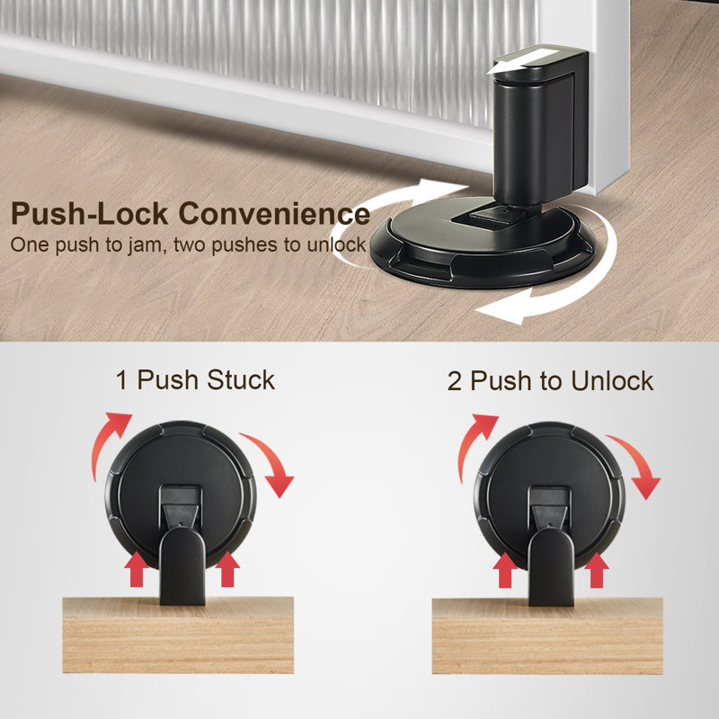 Windproof Invisible Mute Doorstop, Matte Black