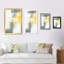 «Gray Meets Yellow Abstract Art IV», peinture sur toile encadrée