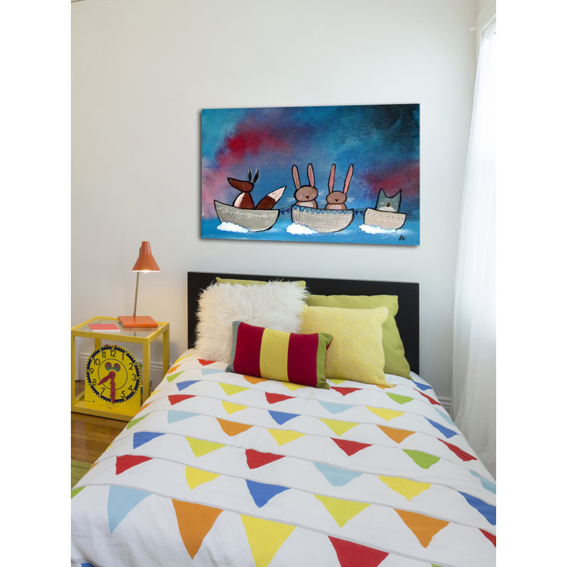 «Friends In Boat», reproduction sur toile tendue, 40 po x 60 po