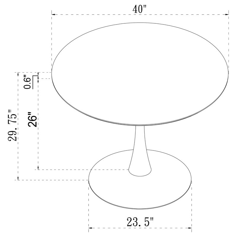 Table Charlestose, Standard (hauteur de 29,75 po), L 40 po x L 40 po