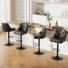 360-Degree Rotatable Faux Leather Bar Stool With Button Stitching