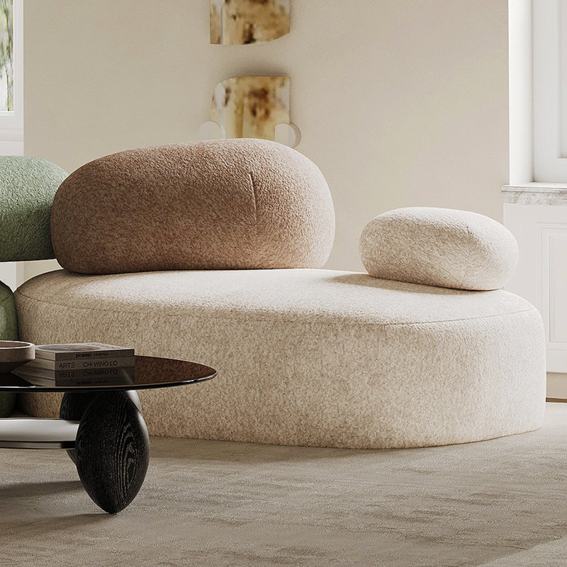 Canapé modulaire Boneless Modern Pebble, Bleu marine / vert / beige