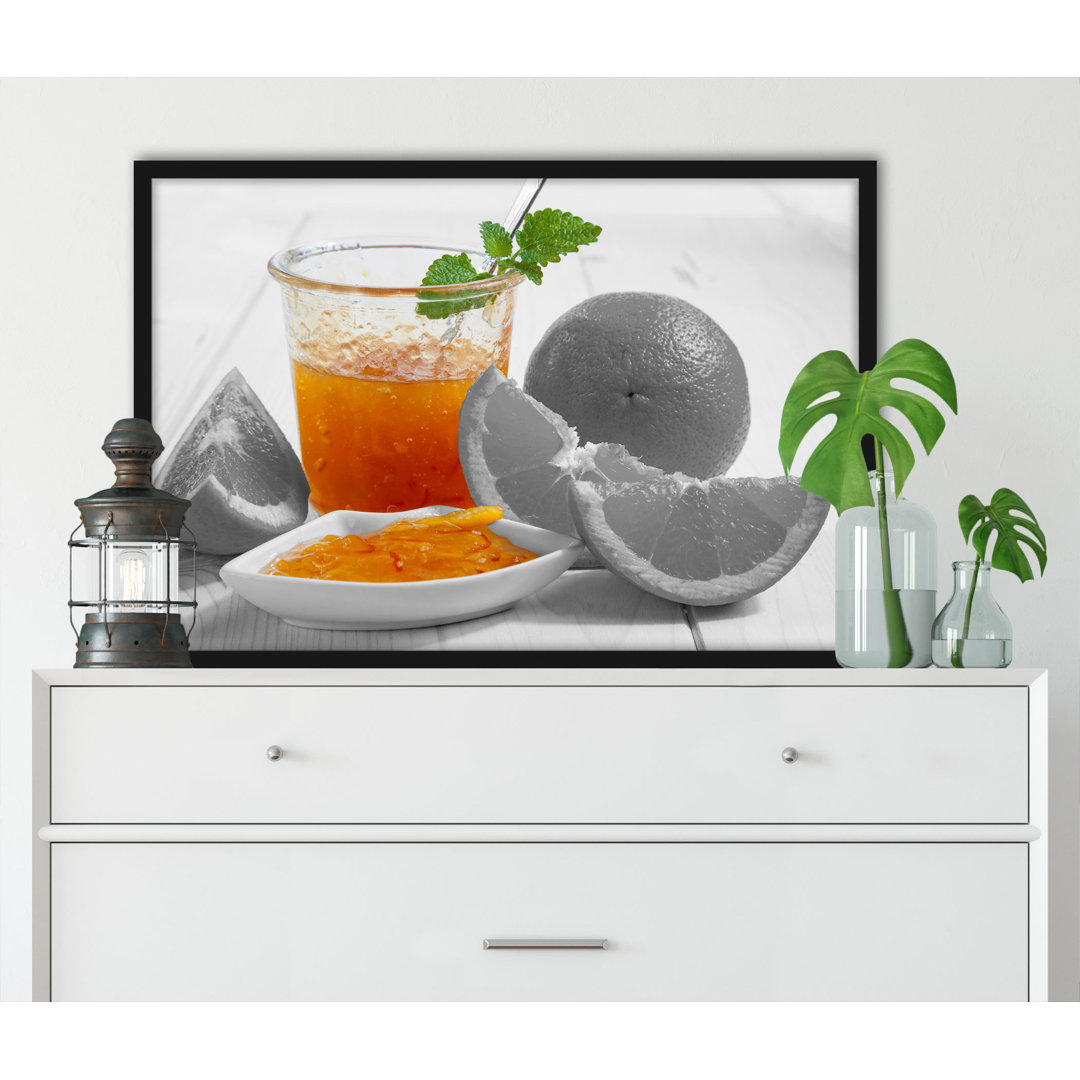 Gerahmtes Poster Orangen Marmelade Orangensaft