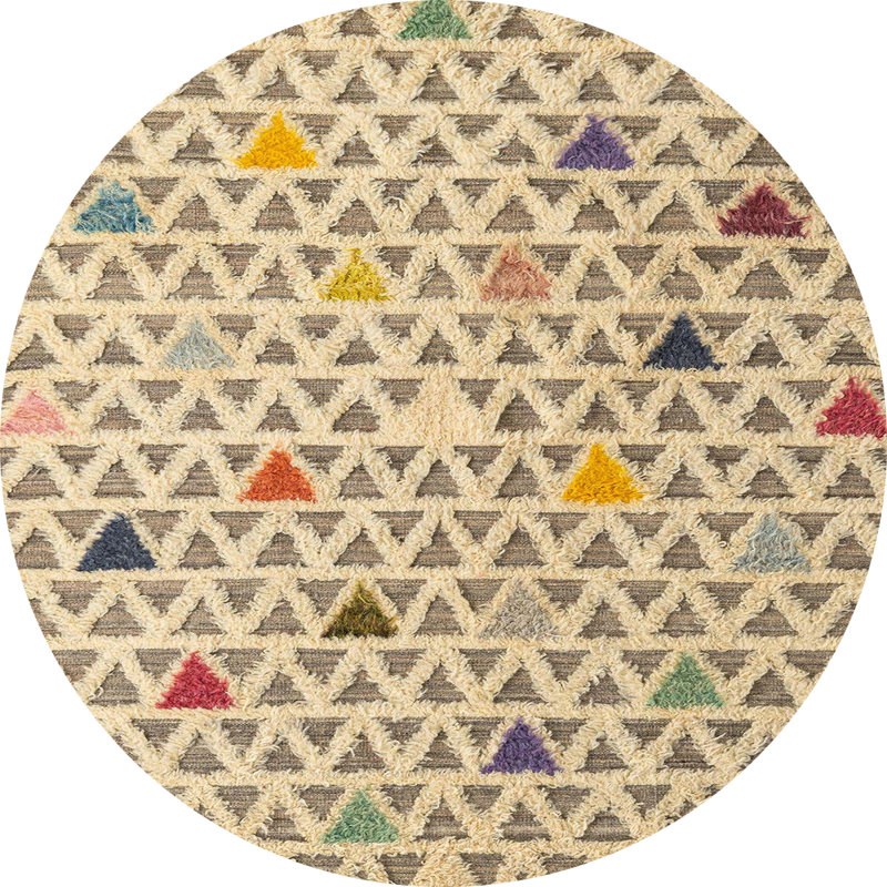 Emelina Abstract Indoor Rug, Round 8'
