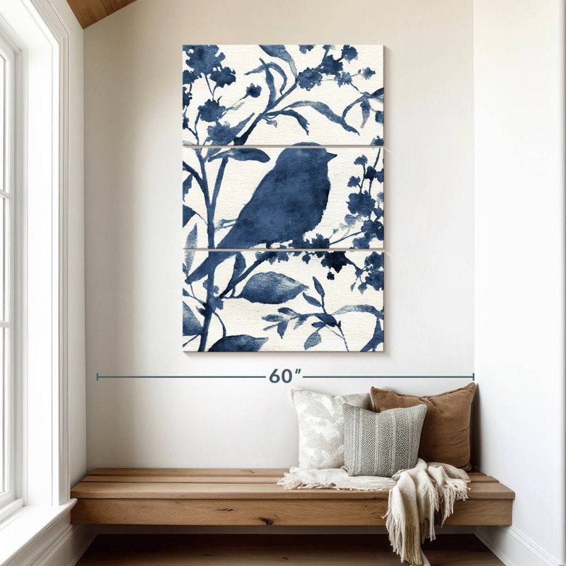 Silhouette d'oiseau bleu Brampt I, H 50 po x l 32 po