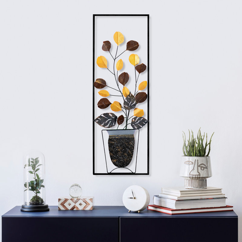 Accessoire mural décoratif en métal peint à la main, 22,8 po x 32,7 po | 100% métal, épaisseur: 0,06 pouce | Variations de couleurs uniques, montage mural facile | Parfait pour la décoration intérieure et les amateurs d'art, élégant et durable