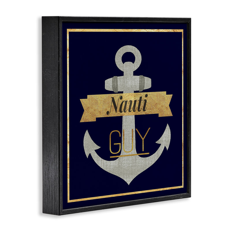 «Nauti Guy with Anchor», art de la giclée encadrée par Graffi *ee Studios, H 12 po x l 12 po, Giclée encadrée noir minuit