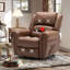 Fauteuil inclinable électrique 42,5 po de largeur en similicuir avec massage et chauffage