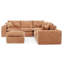 Canapé modulaire orange de 107 po avec méridienne Boucle