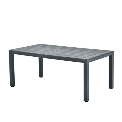 Table de salle à manger d'extérieur rectangulaire avec trou pour parasol Willadeene Nantucket