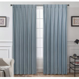 Kassia Pinch Pleated Faux Linen Textured Blackout Thermal Insulated Curtains