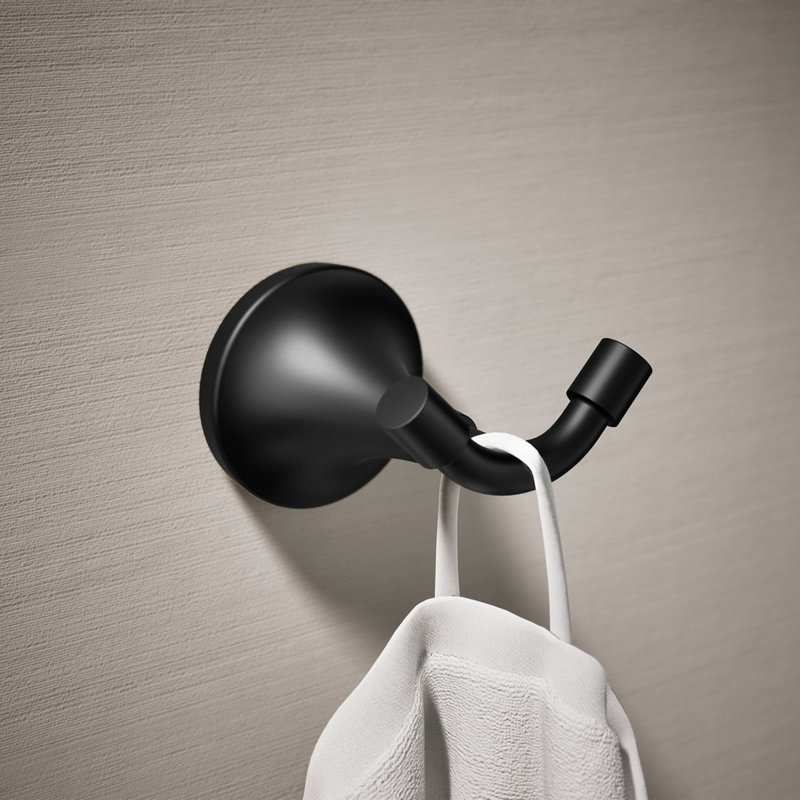 Tone Wall Mounted Robe Hook, Matte Black