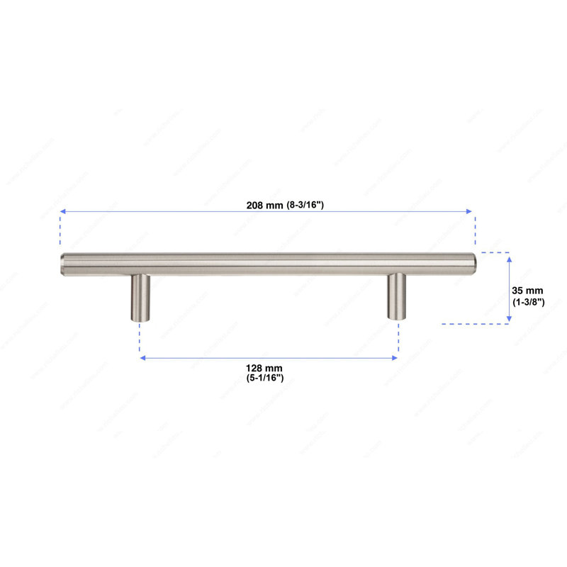Expression Bar Pull, Brushed Oil-Rubbed Bronze, 5 1/32"