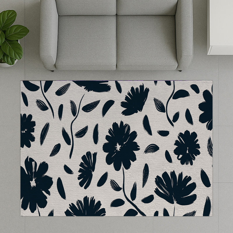 Floral Area Rug, Rectangle 155 x 230 cm