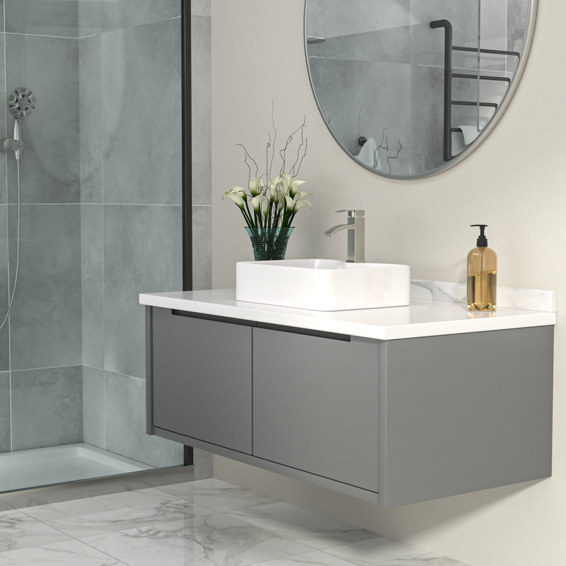 Lavabo de salle de bain 19 po x l 15 po Lavabo de salle de bain rectangulaire en céramique blanc avec comptoir et trou pour robinet