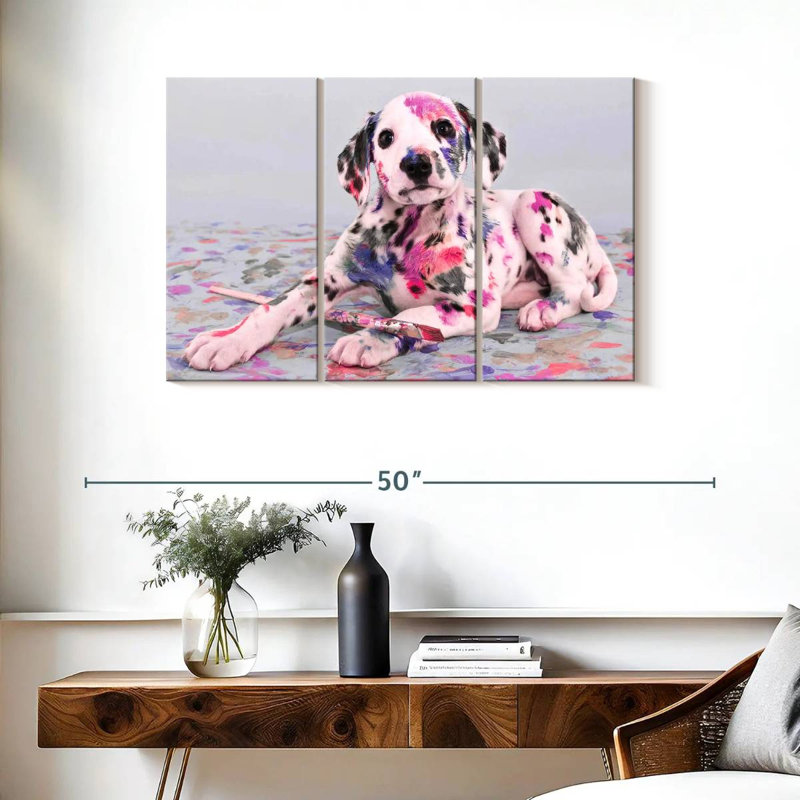 " Naughty Dalmatian " by Pink Sherbet Photography 3 - Pieces, 24" H x 38" W x 1.25" D