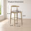 Ensemble de 2 tabourets de bar à dossier échelle de style ferme, durables et confortables avec assise rembourrée et fabrication en bois d'hévéa-1544973186-1544973199