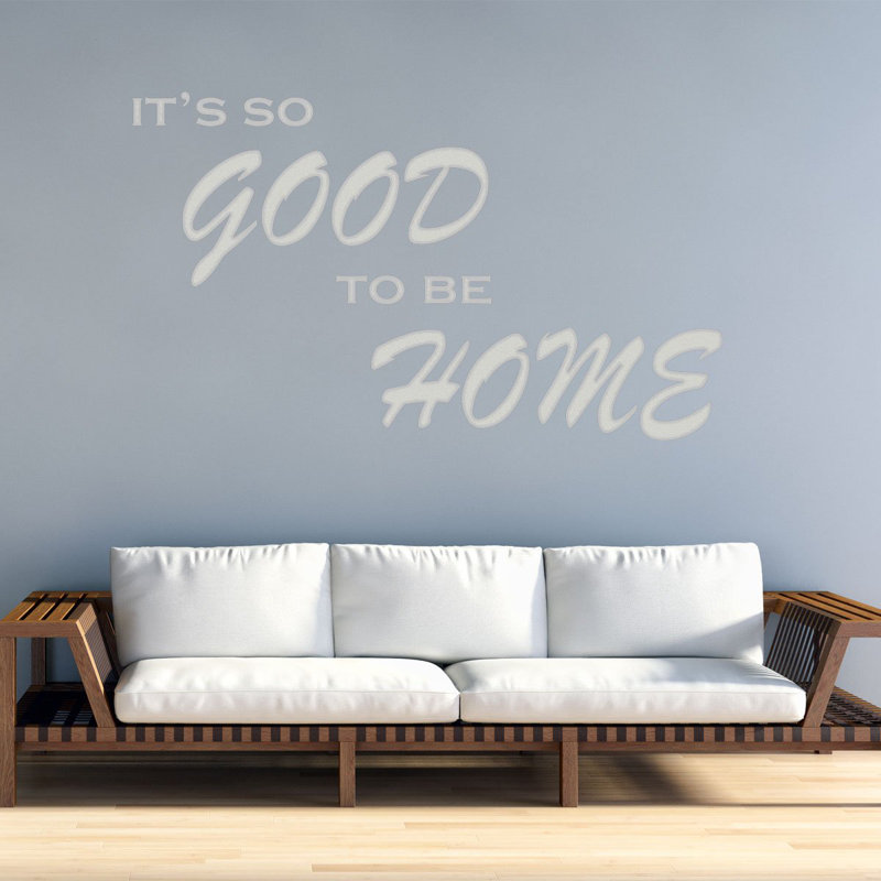 Décalcomanie murale "so good to be home vinyle", H 8 po x L 12 po, Argent