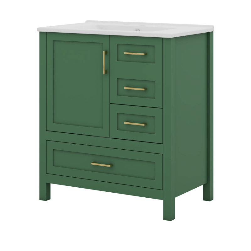 30" Bathroom Vanity With Sink Combination Set, Green