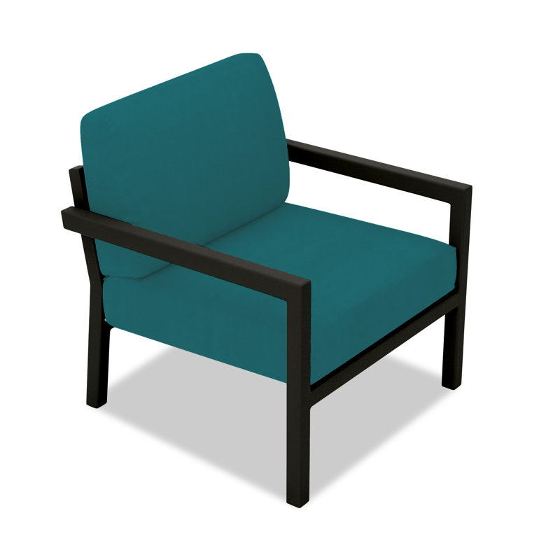 Vivant Patio Chair with Sunbrella® Cushions, Black, Spectrum Indigo Sunbrella®