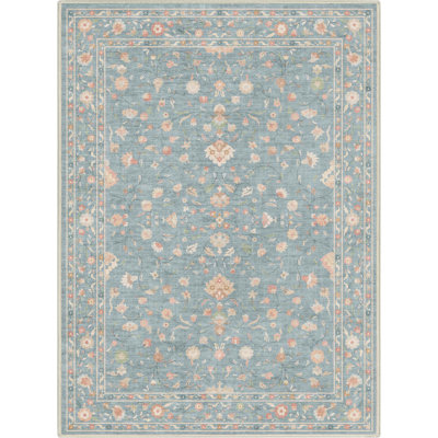 Bungalow Rose Aylena Hereke Floral Blue Area Rug