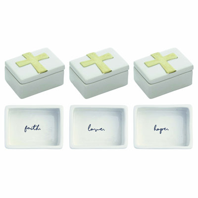  Ceramic Cross Box Set of 3 Spring Home Decorations