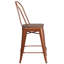 Tabouret de bar ou de comptoir en métal Marian avec dossier et siège en bois Marian-2048051852-2101696429-2127243145