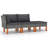Rashim 23.6" Wide Eucalyptus Square Patio Sectional Set with Cushions-710194209-710194214