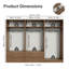  Armoire de rangement 6 pièces à 4 portes et 4 tiroirs avec armoire et étagère de rangement en bois L 94 po - Rustique