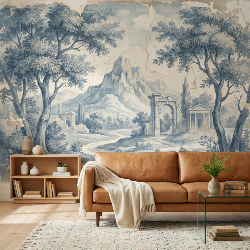 Décoration murale paysage de pierre amovible Indigo Walls, 120 po x 96 po, Textured Non-Pasted