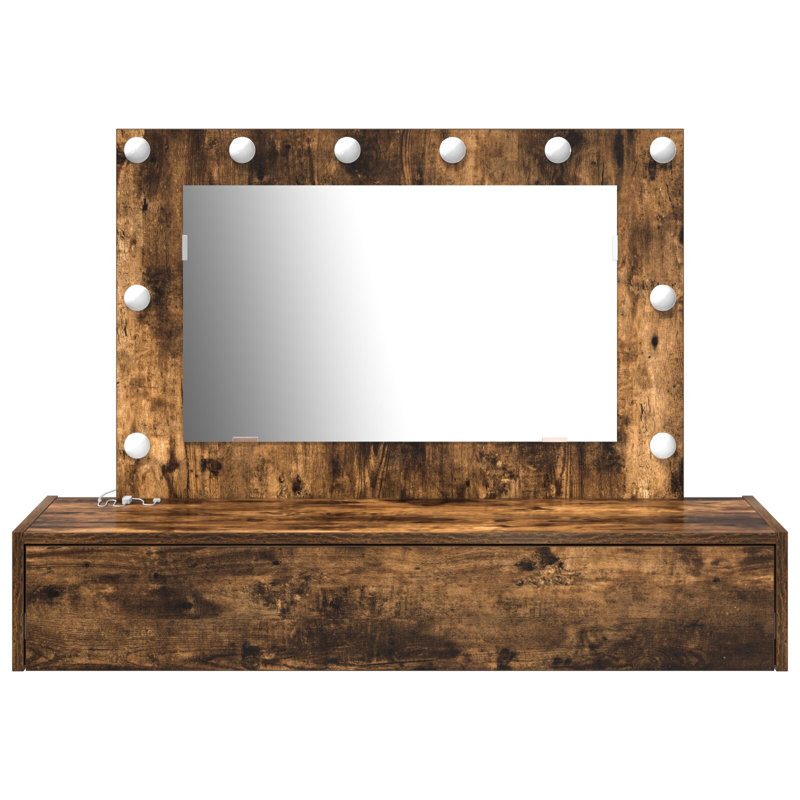Standard Mirror Vanity Unit, Smoked Oak