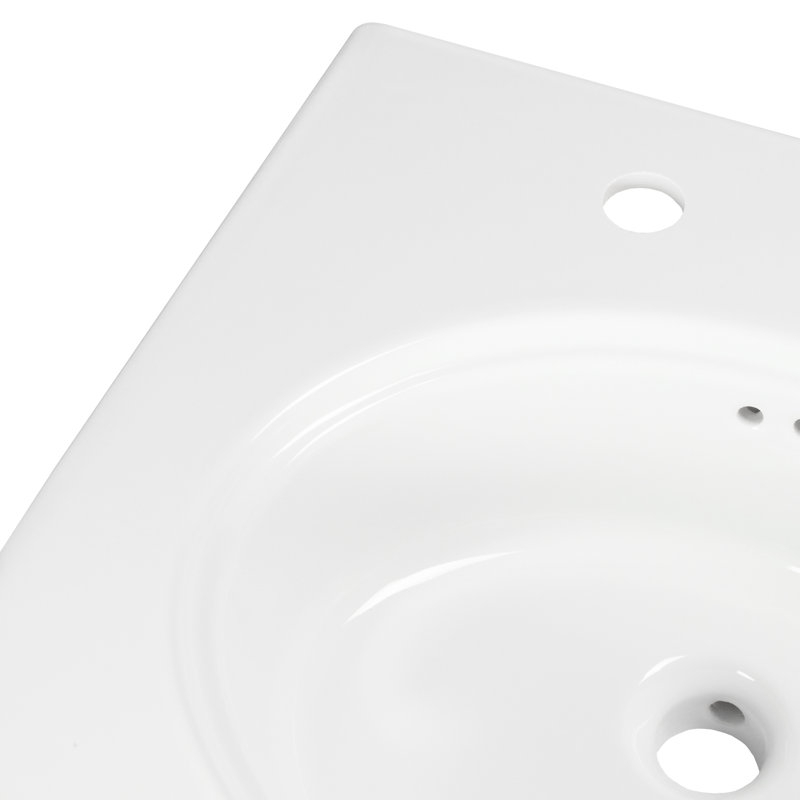 Nantucket Sinks 22-inch Fireclay Wallmount Console Bath Sink - White