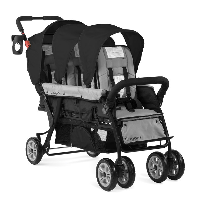 Gaggle Compass 3 Seat Stroller with Sun Canopy, Black/Grey