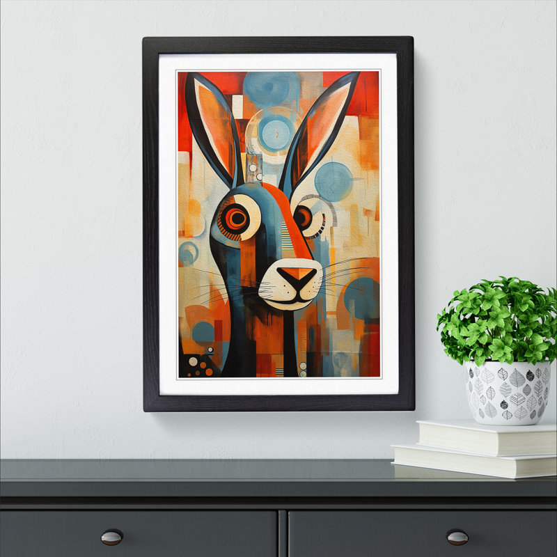 Hare Constructivism - Single Picture Frame Print on Wood