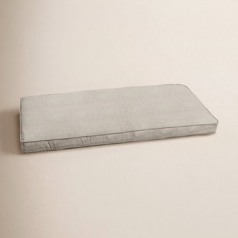 Coussin de banc intérieur/extérieur Sunbrella, l 42 po x P 20 po, Tissage uni argent coulé Sunbrella®