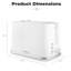Tower Sonar 2-Slice Toaster with 7 Browning Levels, Defrost, Reheat & Cancel Settings, Removable Crumb Tray, 900W, White,T20090WHT