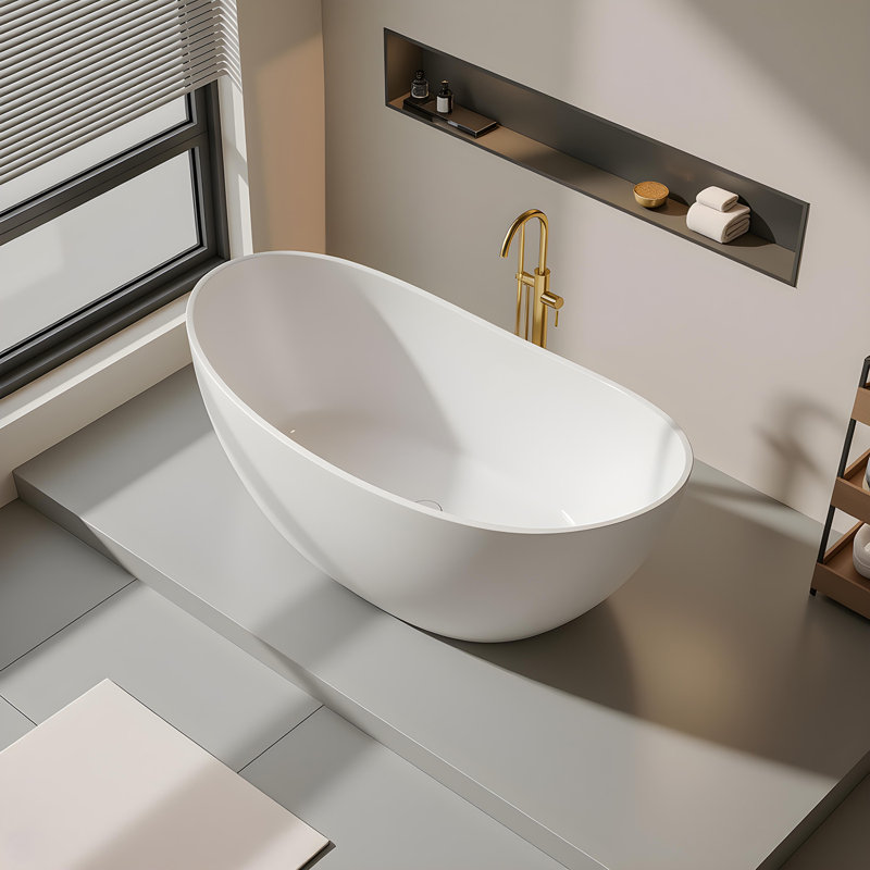 63" Solid Surface Freestanding Bathtub