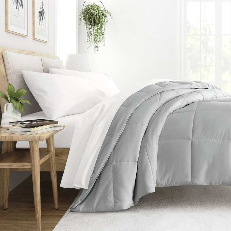 Édredon en duvet synthétique doux, Édredon très grand, Gris clair