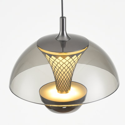 1 - Light Black LED Dome Pendant