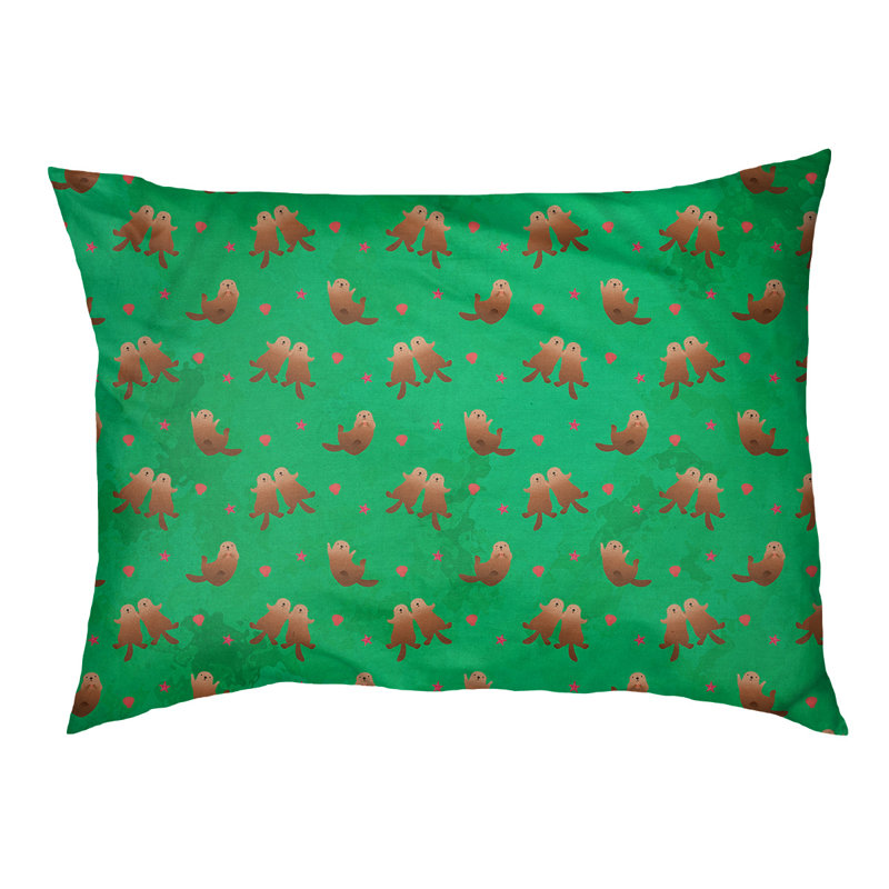 Coussin d'extérieur Campion Sea Otters, Très grand (l 52 po x P 42 po x H 17 po), Vert clair / Brun