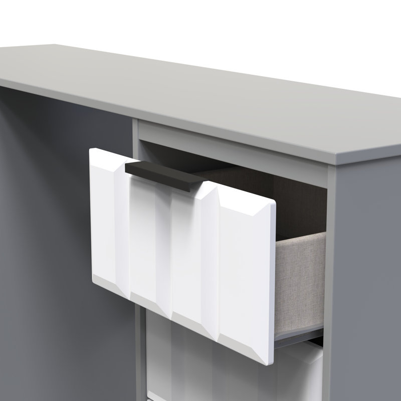 Besian Dressing Table, White Matt/Dusk Grey