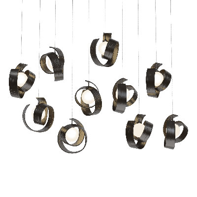 Luminaire suspendu géométrique à 10 lumières pour îlot de cuisine Riza