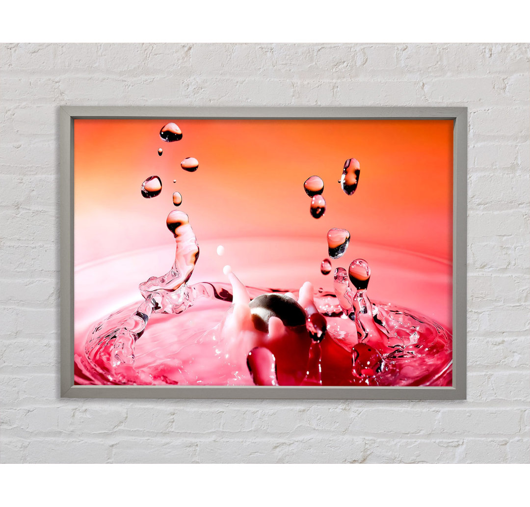 Pink Water Splash - Einzelner Bilderrahmen Kunstdrucke auf Leinwand