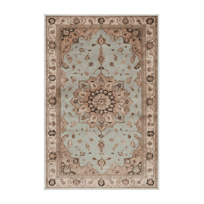 Tapis beige Tabriz lavable à la machine