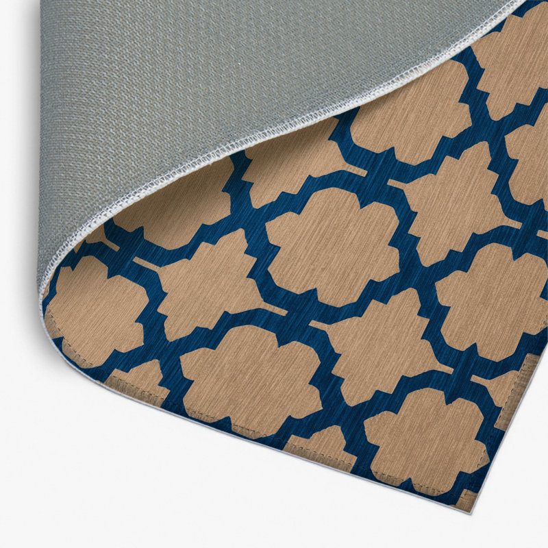 Trellis Beige Indoor and Outdoor Area Rug, Rectangle 8' x 10'