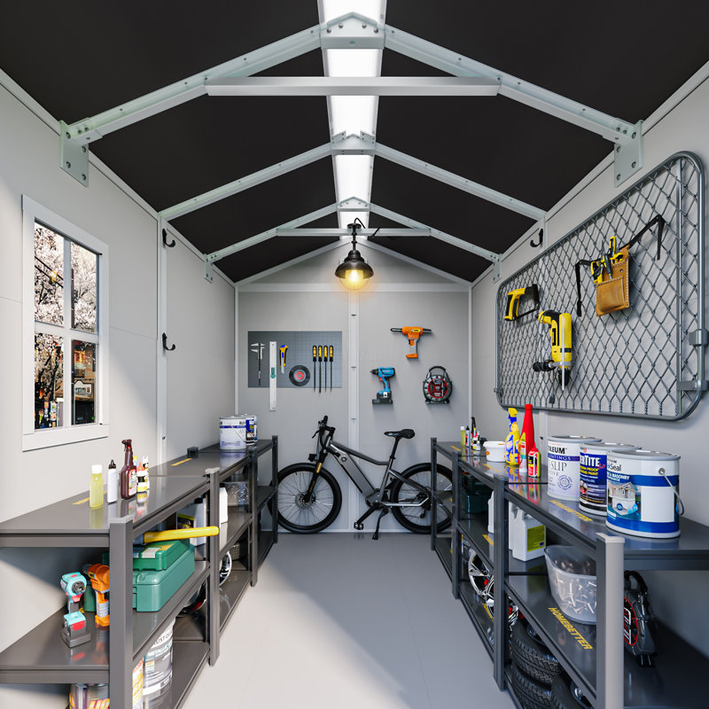 8 ft. W x 6 ft. D Resin Storage Shed, Gray