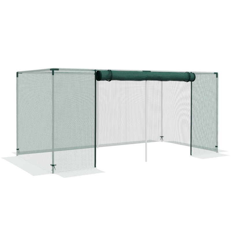 Cage de protection pour plantes 2,4 m x 1,2 m avec porte, verte
